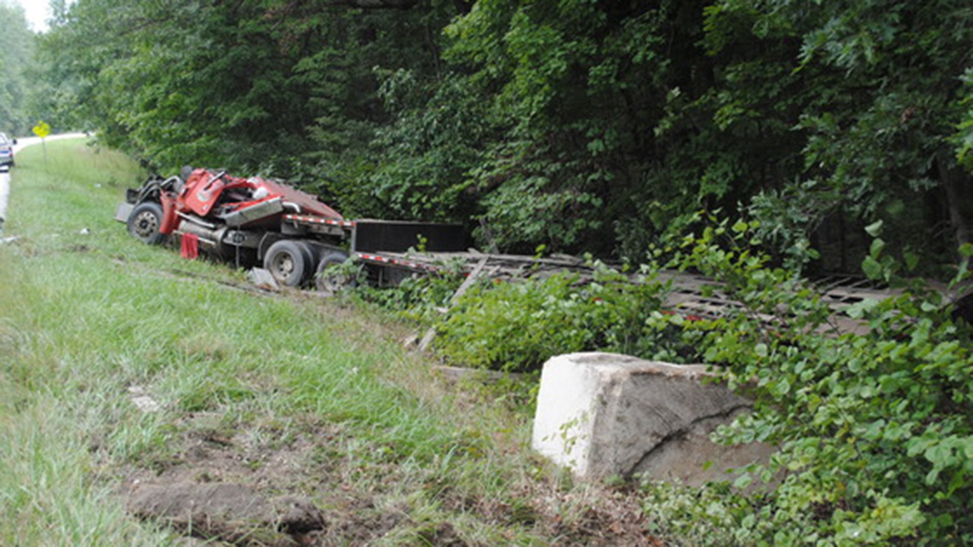 Semi hauling limestone crashes, closing SR 446 for several hours Thursday