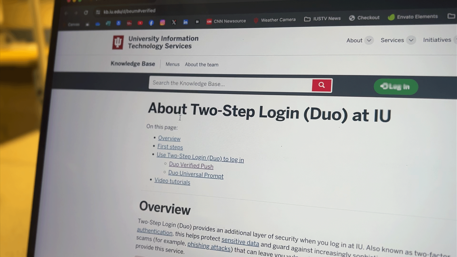 Updates pushed to IU’s Two-Step Duo log in software